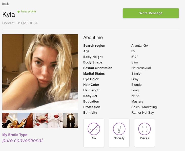 profile page of a user on c-date