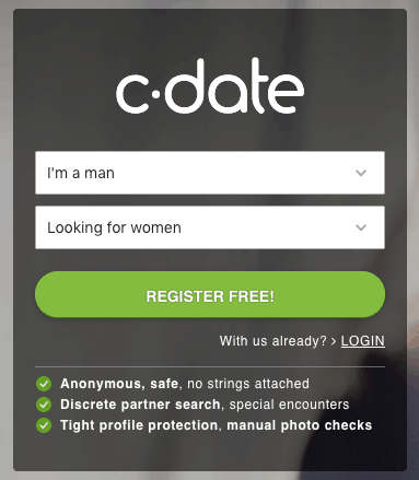 signing up page to c-date