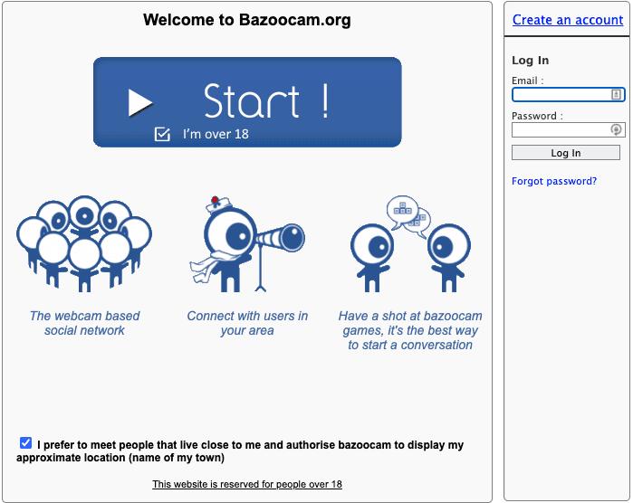 start chatting with others in bazoocam