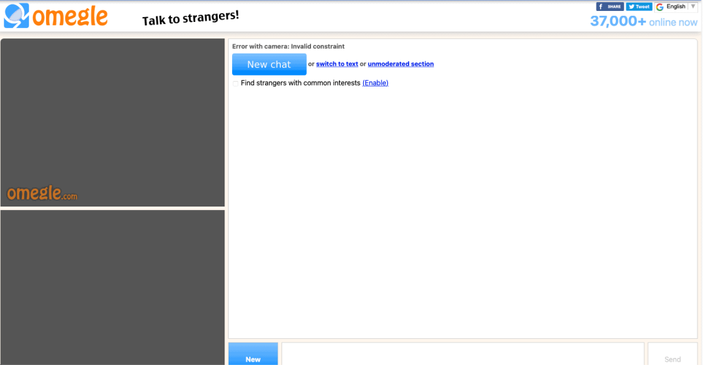 omegle chat page random video chat