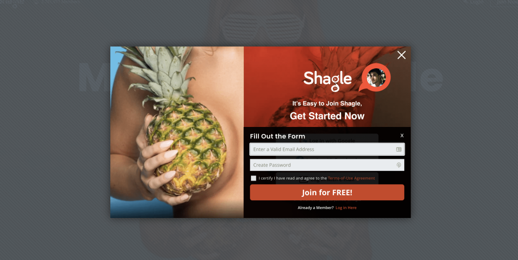 shagle dating site sign up form using email