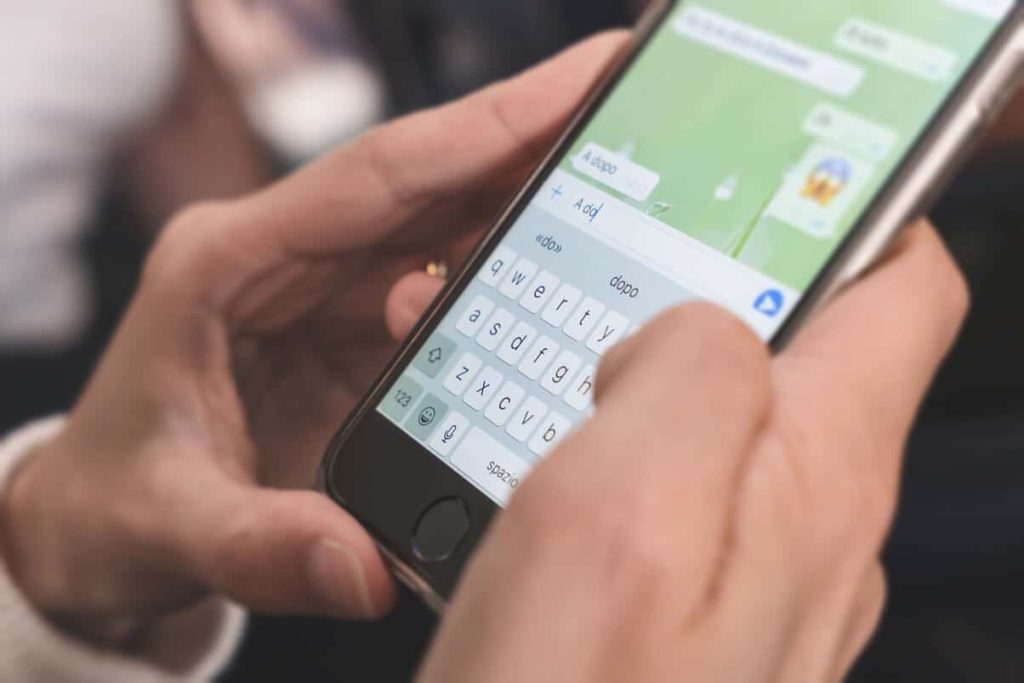 a woman using whatsapp to sext with other male contact