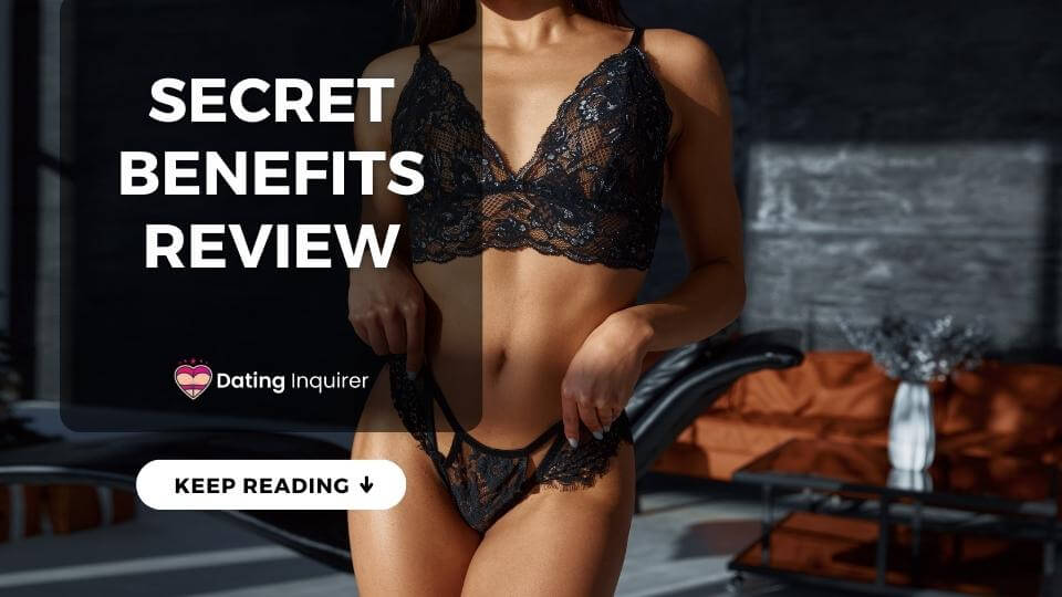 female in lingerie with secret benefits overlay